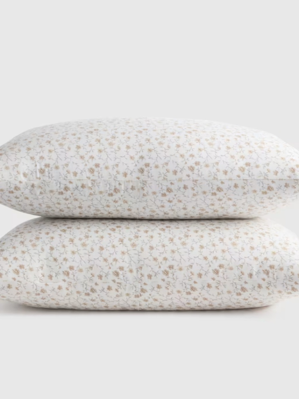 New Organic Crisp Percale Floral Sham Set with 2 shams Queen Standard Toffee